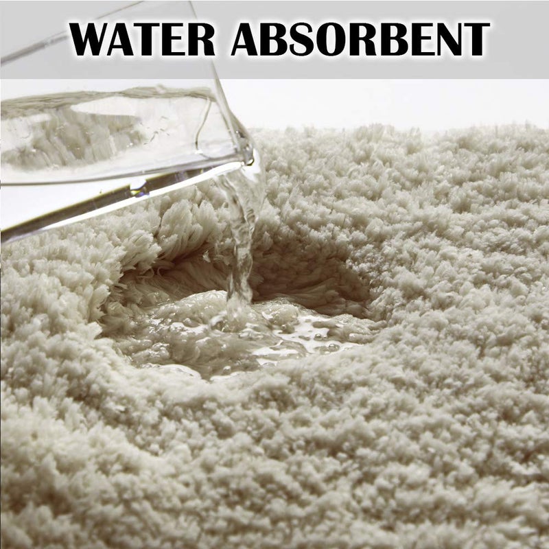 Suchtale Bath Rug for Non Slip Bath Mat (20 x 32, Light Tan) Water Absorbent Soft Microfiber Shaggy Thick Plush Shower Mat - Image 5